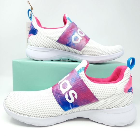 Adidas Slip On Tie Dye Gym Lite Racer Adapt 4.0, Girls size 6.5, New, White - Picture 6 of 9